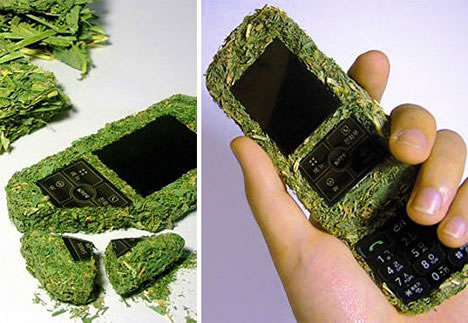 圖為可降解式綠草手機(jī) 圖為可降解式綠草手機(jī)