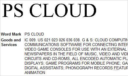索尼注冊"PS CLOUD"商標(biāo)
