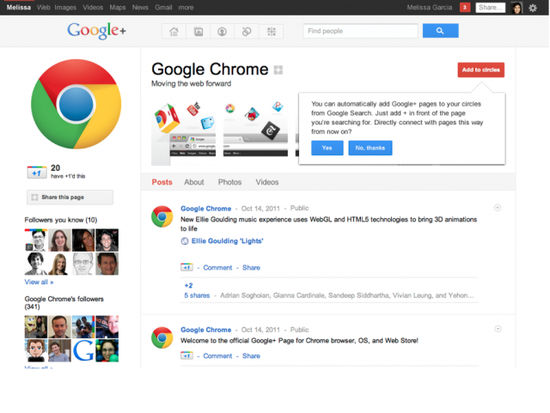 Google+正式推企業(yè)頁面功能 在搜索中特色推廣