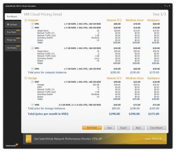 SolarWinds VM to Cloud Calculator