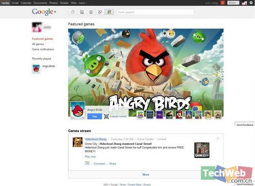 google+ 游戲平臺