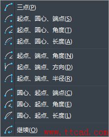 CAD圓弧對(duì)象的不同繪制方法