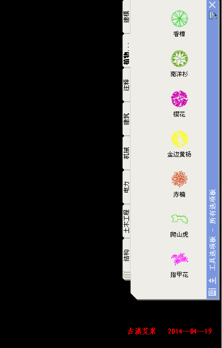 自定義工具選項(xiàng)板之直接調(diào)用圖塊