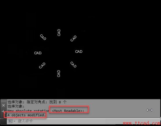 CAD中如何將多個(gè)文字一次性旋轉(zhuǎn)為可讀方向