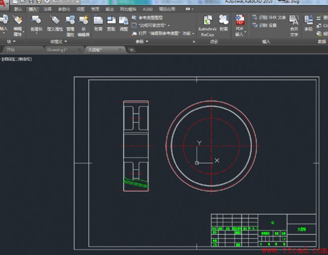 AutoCAD2018繪制齒輪零件圖