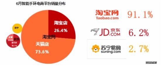 6月智能手環(huán)電商數(shù)據(jù) 小米手環(huán)2領(lǐng)跑