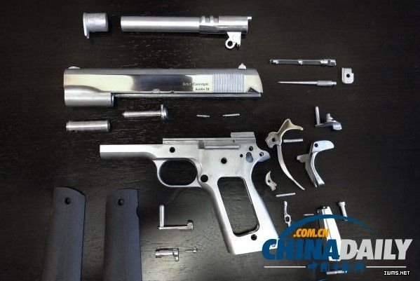 全球首款3D打印金屬手槍（圖片來源：美國媒體）