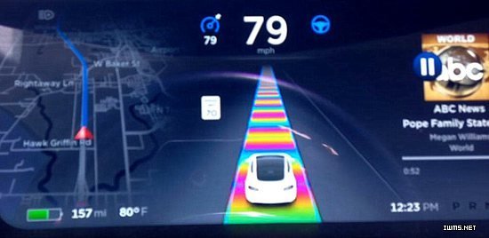 特斯拉汽車加入新功能：傳感器識別畫面