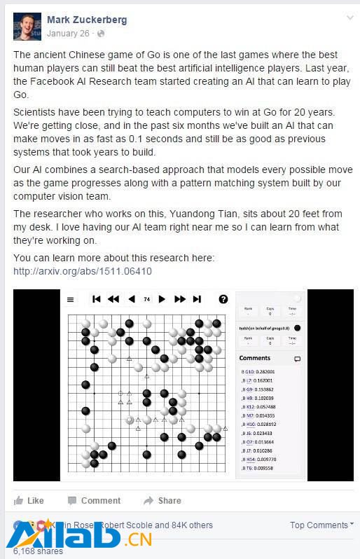 臉書圍棋項(xiàng)目負(fù)責(zé)人：谷歌圍棋算法并無新意