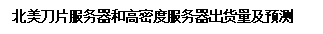 文本框: 北美刀片服務(wù)器和高密度服務(wù)器出貨量及預(yù)測