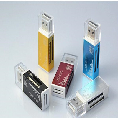 4合1廠家直銷(xiāo)鋁合金 多功能 高速萬(wàn)能 SD TF M2 MS讀卡器sd讀卡器
