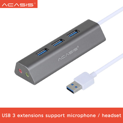 USB3.0HUB集線器鋁合金帶音頻接口分線器HUB擴展器多口HUB集線器