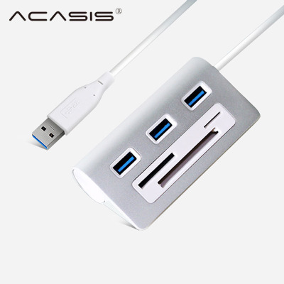 USB3.0hub集線器讀卡器高端鋁合金3.0hub讀卡器CF SD TF3.0集線器
